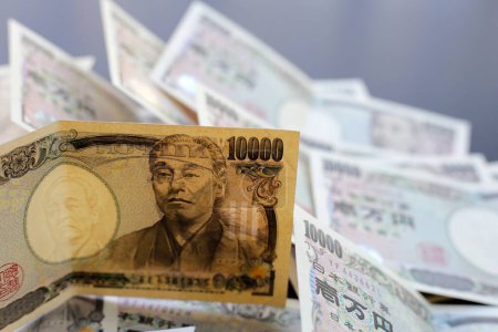 Photo for Ten Thousand Yen Bills, Japanese Yen Notes - Royalty Free Image