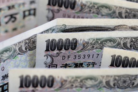 Photo for Ten Thousand Yen Bills, Japanese Yen Notes - Royalty Free Image