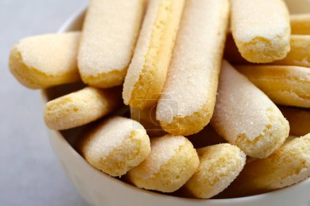 Sponge finger cookies, Italian savoiardi biscuit snack