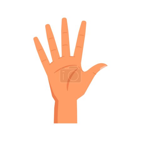 Illustration for Fingers showing number five, isolated hand gesture. Enumeration and presentation of digits with help of arm. Nonverbal communication. Vector in flat style - Royalty Free Image