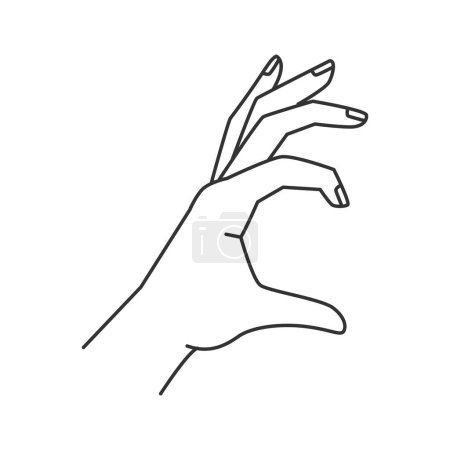 Téléchargez les illustrations : Bon symbole geste de la main, doigts isolés formant un cercle, icône de ligne abstraite. Illustration vectorielle de l'assurance d'accord ou de consensus. Satisfaction ou signe conforme communication non verbale - en licence libre de droit