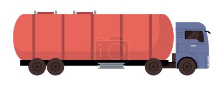 Illustration for Gas and petroleum transportation, logistics, and transporting petrol by car. Oil industry and selling out gasoline. A vector in flat style illustration - Royalty Free Image