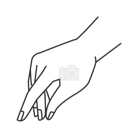 Illustration for Hand gesture counting money, isolated thumb and index finger movement. Non verbal communication body language sign, female arm and wrist, nails with perfect manicure - Royalty Free Image