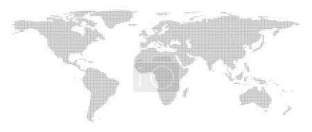 Illustration for Earth infographic, isolated monochrome world map with a grained texture. Business infographics or presentations with information. Vector world map in flat style - Royalty Free Image
