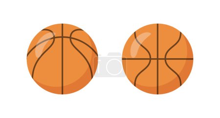 Ilustración de Basketball sports equipment, isolated icon of inflatable ball for game. Sportive activities and entertainment, hobby and training. Vector in flat style - Imagen libre de derechos