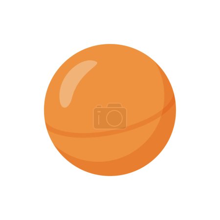 Ilustración de Pelota de ping pong para jugar, equipo aislado para tenis de mesa. Actividades deportivas y de ocio, pasatiempo y entrenamiento, entretenimiento. Vector en estilo plano - Imagen libre de derechos