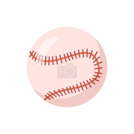 Illustration for Baseball sports game and activity, isolated icon of ball for playing outdoors. Hobby and fun leisure, exercises and physical development. Vector in flat style - Royalty Free Image