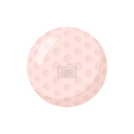 Illustration for Small ribbed ball for playing golf game, isolated icon of equipment for entertainment or recreation. Sportive hobby or activities. Vector in flat style - Royalty Free Image