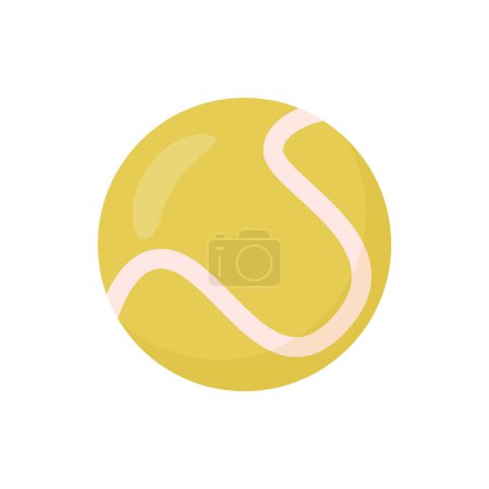Ilustración de Pelota de tenis para jugar, equipo aislado para actividades deportivas y entretenimiento. Recreación y diversión, aficiones en el tiempo libre. Vector en estilo plano - Imagen libre de derechos