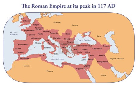 Photo for Map of Roman Empire territory at its peak - Royalty Free Image