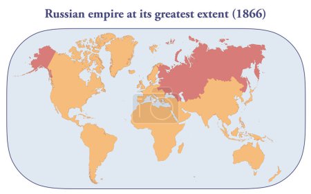 Foto de El imperio ruso en su mayor extensión en 1866 - Imagen libre de derechos