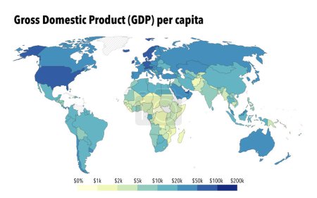 Téléchargez les photos : PIB par habitant dans le monde - en image libre de droit