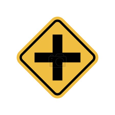 Photo for Traffic sign for cross road ahead - Royalty Free Image