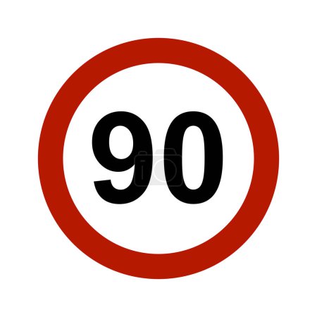 Photo for Speed limit traffic sign for 90 km/h - Royalty Free Image