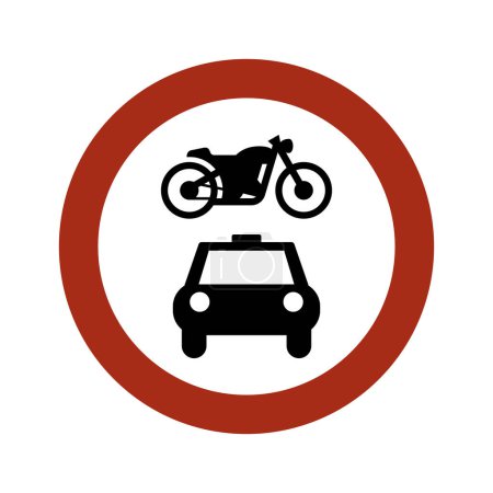 Téléchargez les photos : Panneau de signalisation pour l'accès interdit à tous les véhicules à moteur - en image libre de droit