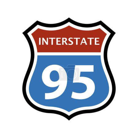 Téléchargez les photos : Panneau pour la route interétatique américaine 95 - en image libre de droit
