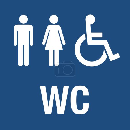 Photo for Bathroom sign for handicapped people - Royalty Free Image