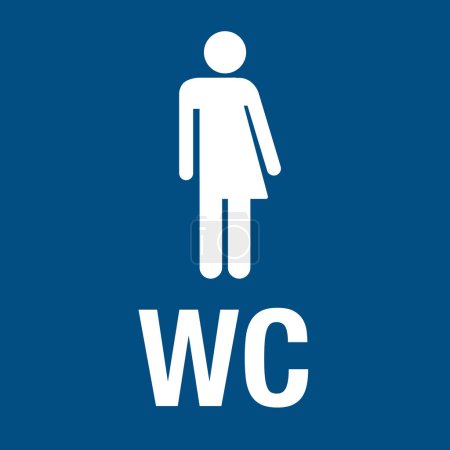 Photo for Gender neutral bathroom sign isolated in blue - Royalty Free Image