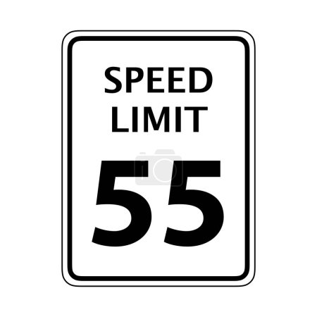 Sign for 55 miles per hour speed limit