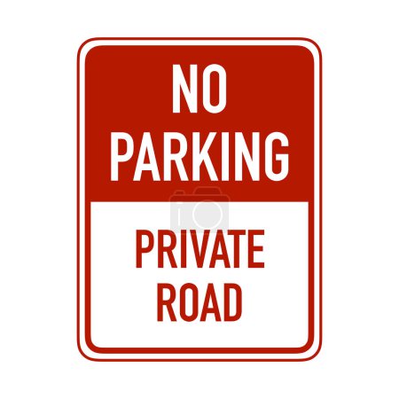 Photo for Prohibitive sign for no parking at private road - Royalty Free Image