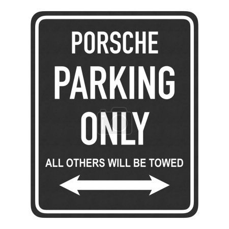 Téléchargez les photos : Porshe parking seulement signe. - en image libre de droit