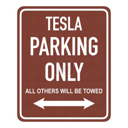 Photo for Tesla parking only sign. - Royalty Free Image