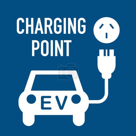 Téléchargez les photos : Signe pour le point de charge du véhicule électrique - en image libre de droit