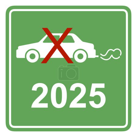 Téléchargez les photos : Les voitures à moteur à combustion interne alimentées aux combustibles fossiles seront interdites de circulation en 2025 - en image libre de droit
