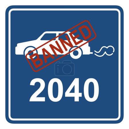 Photo for Fossil fuelled internal combustion engine cars will be banned from circulation in 2040 - Royalty Free Image