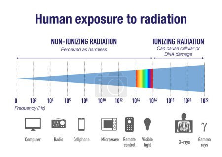 Foto de Exposición humana a la radiación en el espectro electromagnético - Imagen libre de derechos
