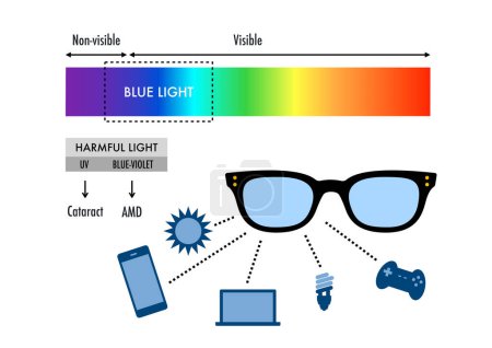 Téléchargez les photos : Comment la lumière bleue affecte les yeux humains - en image libre de droit