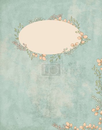 carte de vacances, invitation de vacances avec motif floral aux couleurs pastel, motif floral
