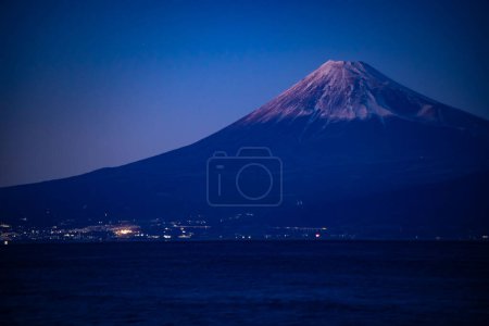 Photo for A sunset of Mt.Fuji near Suruga coast in Shizuoka. High quality photo. Numazu district Heda Shizuoka Japan 01.25.2023 - Royalty Free Image
