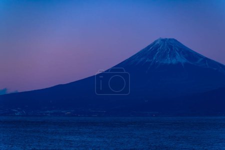 Photo for A sunset of Mt.Fuji near Suruga coast in Shizuoka. High quality photo. Numazu district Heda Shizuoka Japan 01.25.2023 - Royalty Free Image