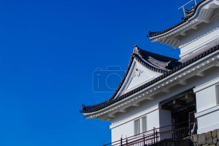 Photo for Odawara castle in Kanagawa telephoto shot. High quality photo. Odawara district Kanagawa Japan 01.24.2023 It is traditional architecture in Japan - Royalty Free Image