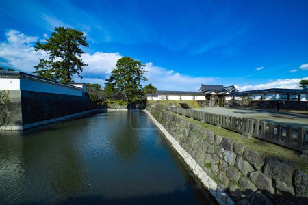 Photo for The gate of Odawara castle in Kanagawa wide shot. High quality photo. Odawara district Kanagawa Japan 01.24.2023 It is traditional architecture in Japan - Royalty Free Image