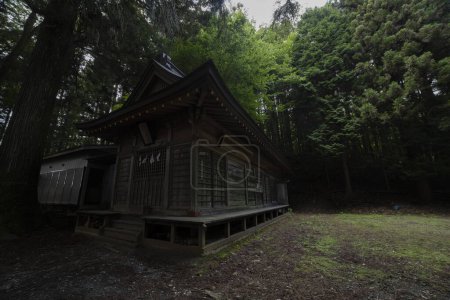 A Japanese old shrine at the countryside in Gunma Japan. High quality photo. Agatsuma district Nakanojo Gunma Japan 07.20.2023 This shrine is called SUWA SHRINE. Here is a countryside in Gunma.