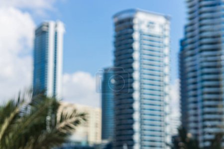 Téléchargez les photos : Dubaï ville - incroyable horizon du centre-ville à une journée ensoleillée, Émirats arabes unis maquettes floues. - en image libre de droit