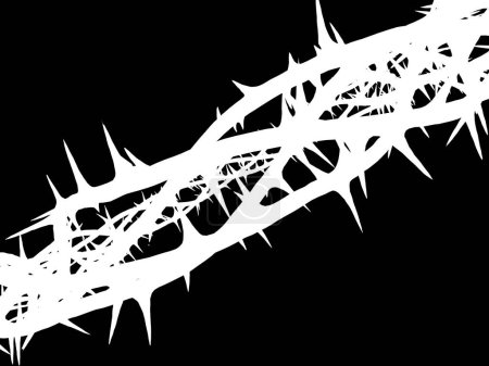 Téléchargez les photos : Silhouettes of branches of thorns woven into a crown shape depicting the crucifixion - 3D render - en image libre de droit