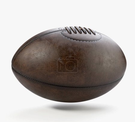 Photo for An old classic leather rugby ball with leather lacing - 3D rende - Royalty Free Image