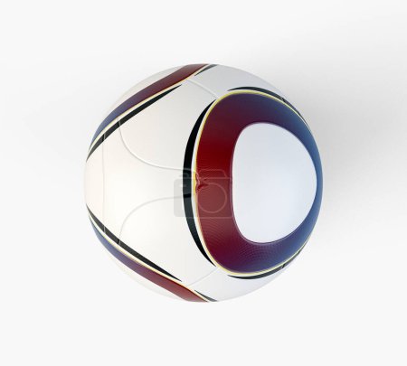 Photo for A closeup concept of a white synthetic soccer ball in a modern shape with a textured surface - 3D render - Royalty Free Image