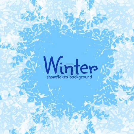 Foto de Textura esmerilada blanca en ventana helada del invierno. Marco de cristales de hielo con patrones helados. Diseño vector ilustración. - Imagen libre de derechos