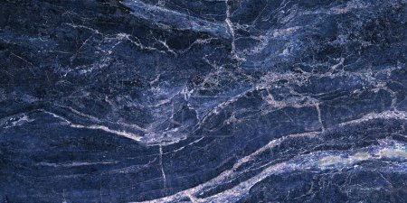 Photo for Marble ink colorful. Blue marble pattern texture abstract background. can be used for background or wallpaper, Blue marble - Royalty Free Image