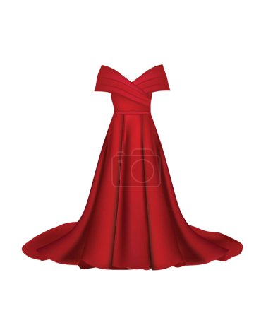 Vestido de mujer roja. ilustración vectorial