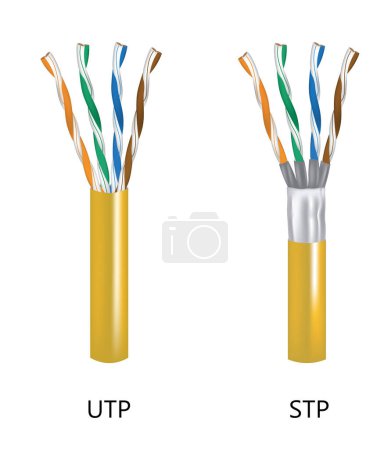 Téléchargez les illustrations : Câble UTP et STP. vecteur - en licence libre de droit