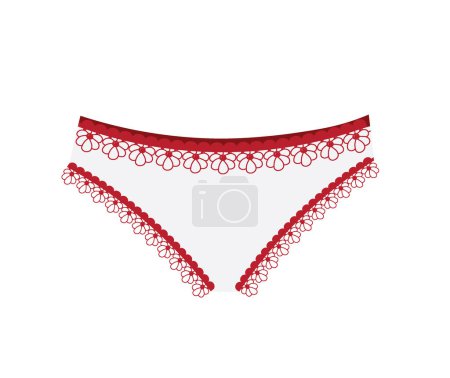Illustration for White lace woman panties. vector - Royalty Free Image