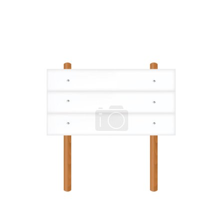 Illustration for Wooden sign on road, vector - Royalty Free Image