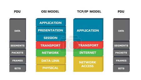 Téléchargez les photos : OSI and TCP model. vector - en image libre de droit