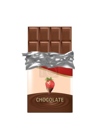 Téléchargez les illustrations : Barre chocolatée non emballée, vecteur - en licence libre de droit