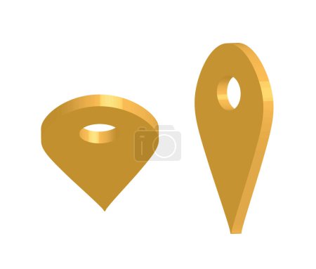 Téléchargez les photos : Pointeurs de cartes 3D jaunes, vecteur - en image libre de droit